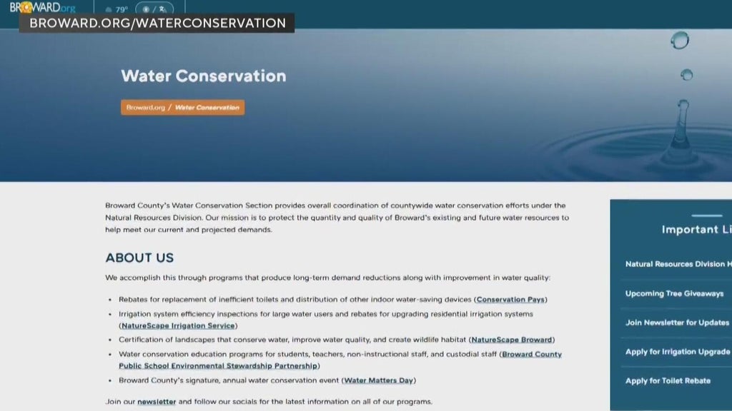 Miami-Dade, Broward prioritizing water conservation by offering rebates, free products — CBS Miami, Pembroke Pines Real Estate news