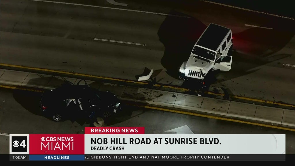 Driver killed in early morning crash in Sunrise, road closures reported — CBS Miami, Pembroke Pines Schools news