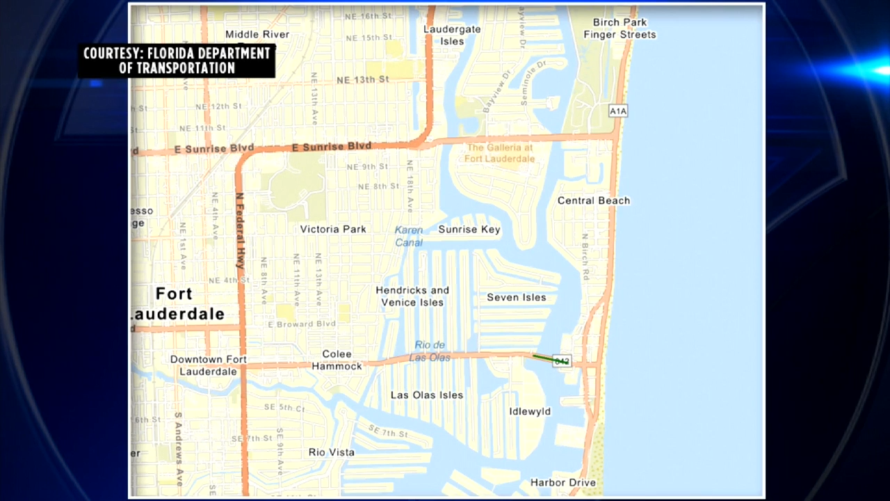 Drivers on East Las Olas Boulevard bridge will be detoured due to rehabilitation project for 2 days — WSVN 7 Broward