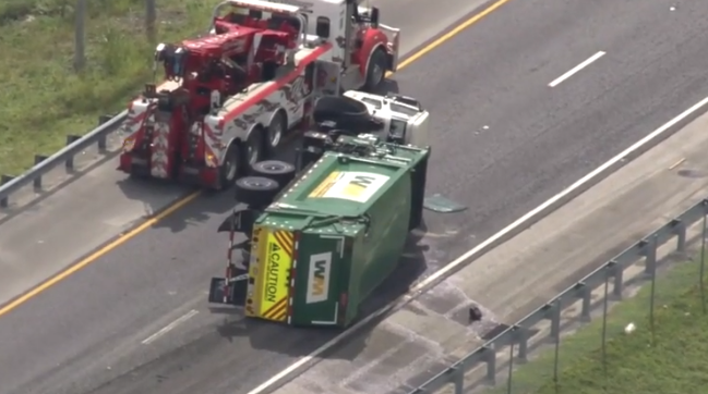 Waste Management dump truck overturns on NB Turnpike in Davie; exit towards I-595, SR 84, US 441 closed — Pembroke Pines Community news